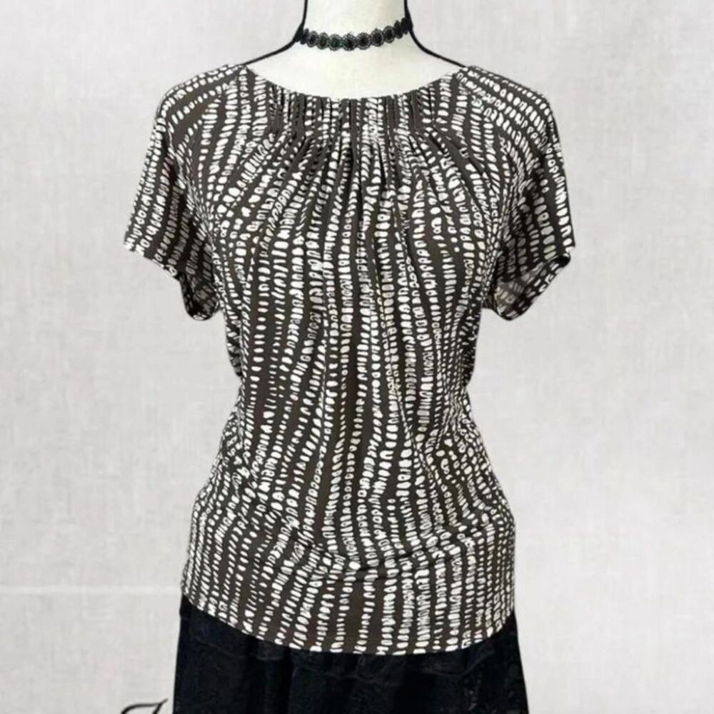Gothic Boho Abstract Black and White Blouse